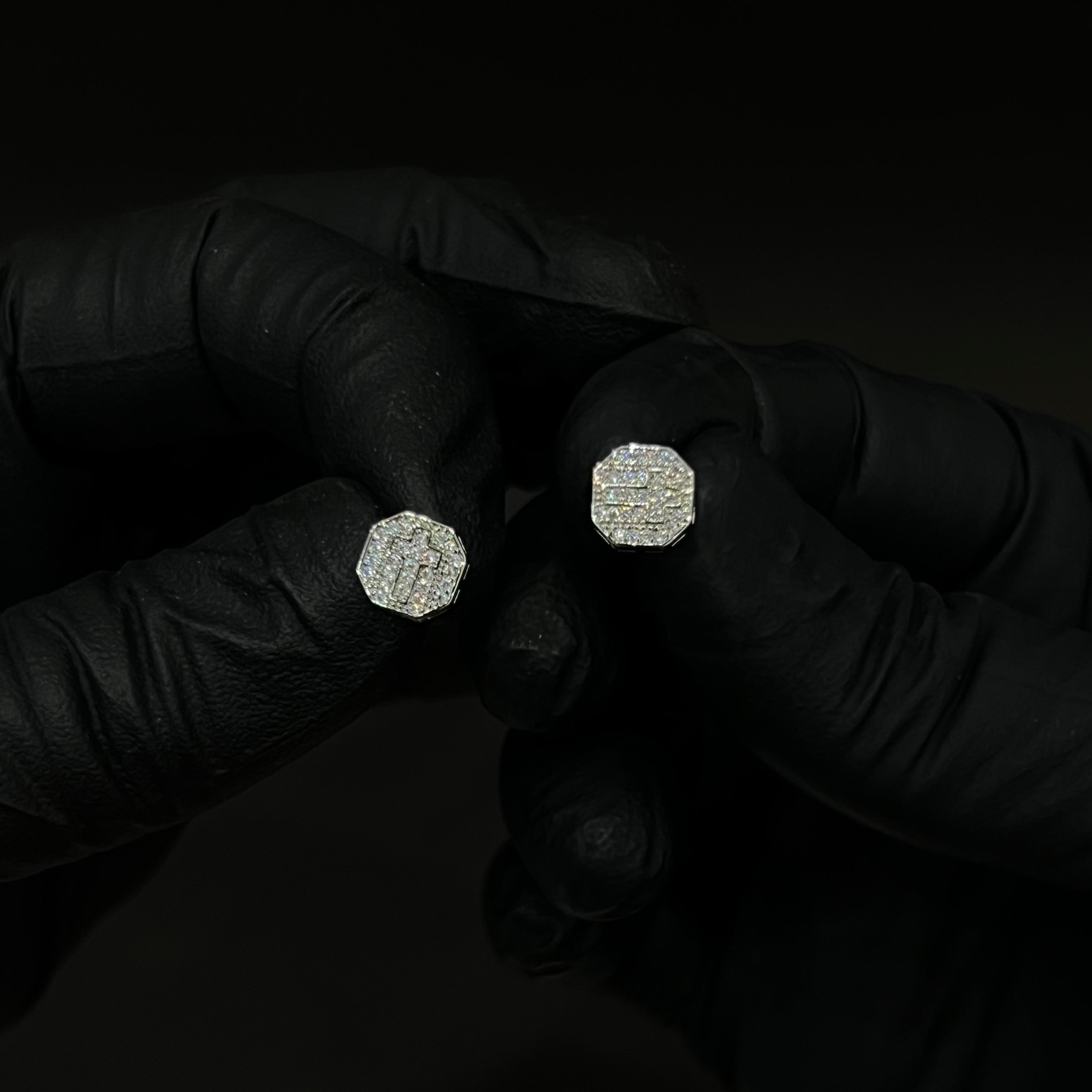 Sapphire Iced Out Studs