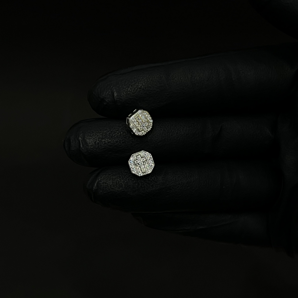 Sapphire Iced Out Studs