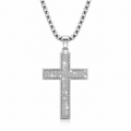 Lord iced cross pendant with chain