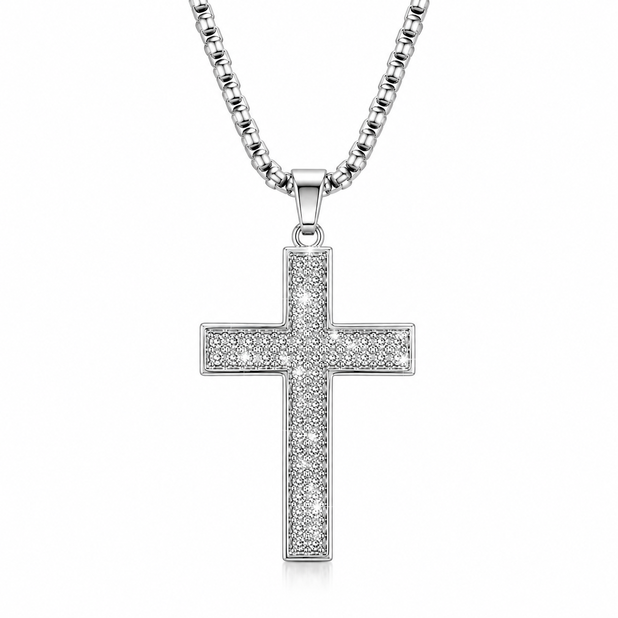 Lord iced cross pendant with chain