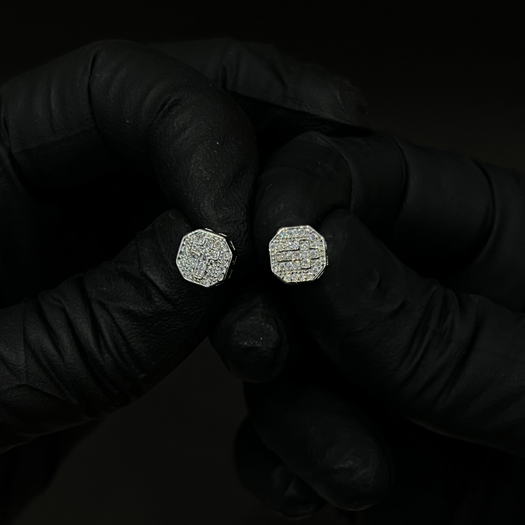 Sapphire Iced Out Studs