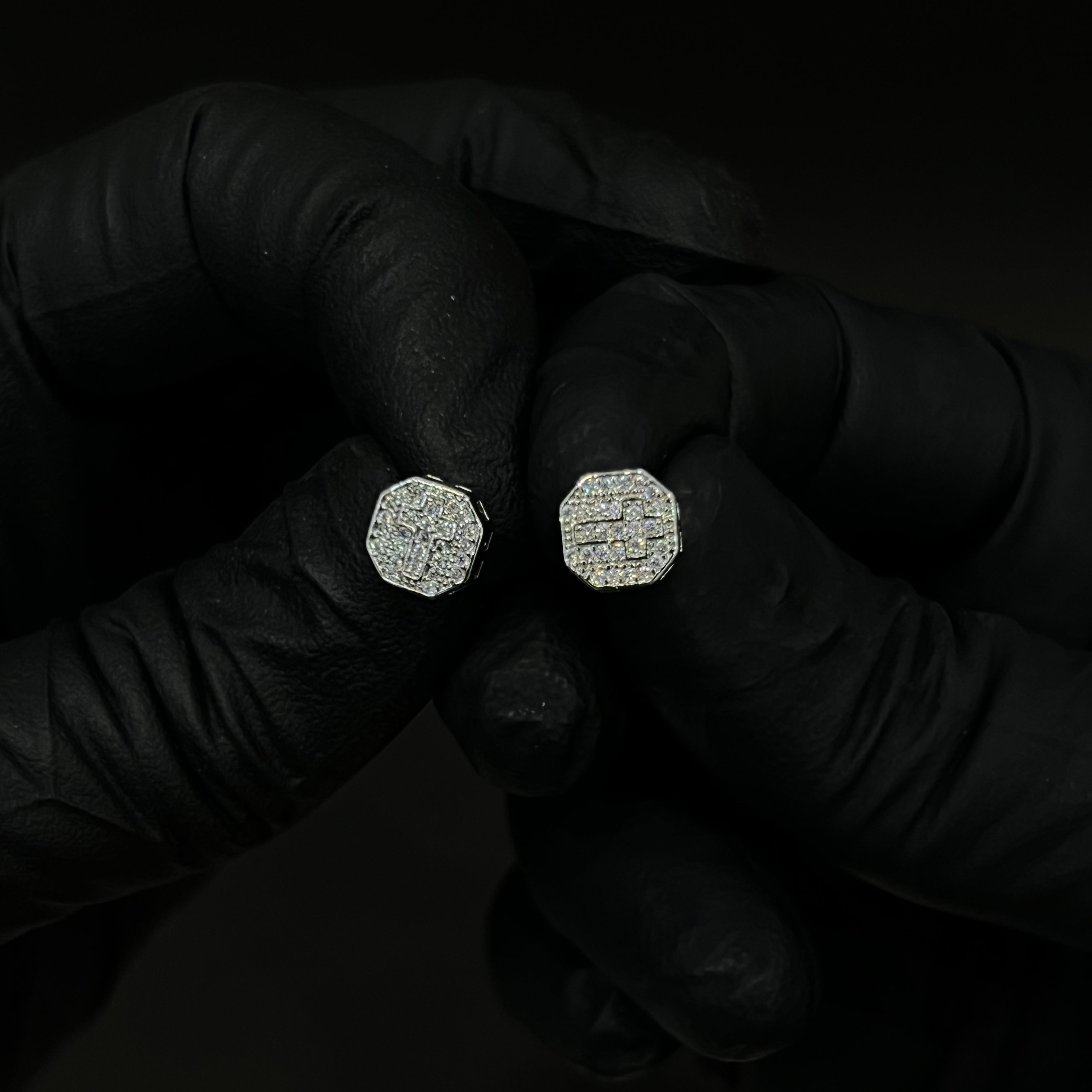 Sapphire Iced Out Studs