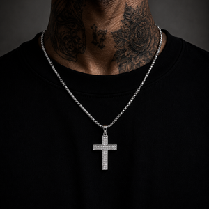 Lord iced cross pendant with chain